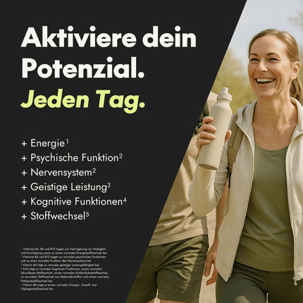 serotalin ORIGINAL HAPPY ENERGY Capsules | +Griffonia +Vitamin D3 high dose +B12 +B6 +Phenylalanine +Zinc +Chromium +Caffeine | 100% vegan &amp; made in Germany | 2 months
