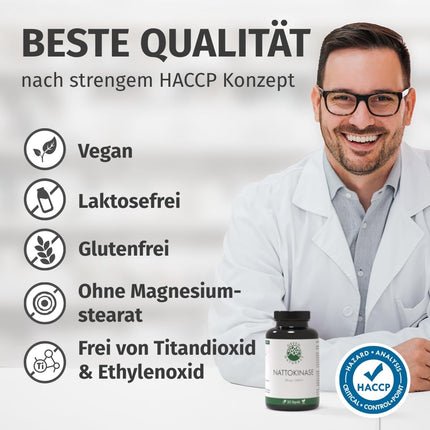 Nattokinase 20,000 FU/g - 100 mg per capsule - 1-year supply (365 capsules) - Fermented soybean extract - Pharmacy quality - Green Naturals®