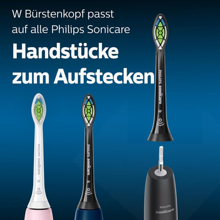 Philips Sonicare Original W2 Optimal White Standard brush heads for sonic toothbrushes – 4-pack, in black (model HX6064/11)