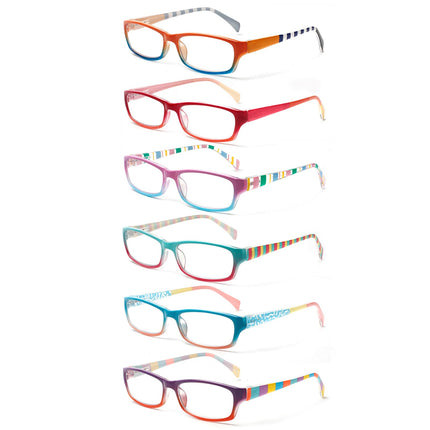 COJWIS 6 pack reading glasses blue light filter glasses for women spring hinge reading aid glare-free UV glasses reading glasses (multicolored, 2.00, x)