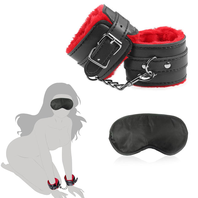 BDSMYOU Handcuffs Sex Bed &amp; Eye Mask, Bondage Set Restraint Set, Restraints Sex Set, Blindfold Sex Bed &amp; Handcuffs Sex, Handcuffs Handcuffs, BDSMs Toys Hard, BDSMs Toys, Sex Toys Both (A)