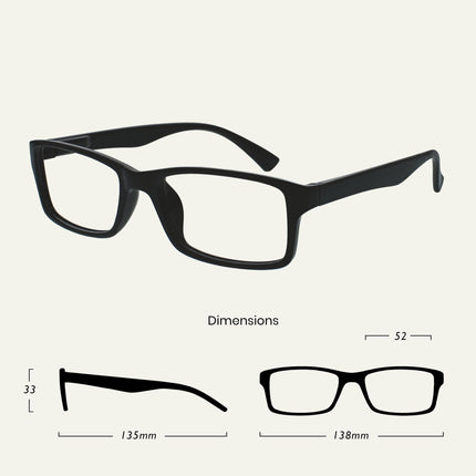 The Reading Glasses Company Black Readers Designer Style Men Women UVR092BK +1.00