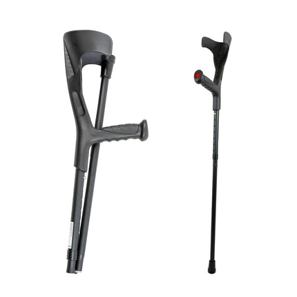Pepe Mobility - Crutches Foldable (x2), Forearm Crutches Black, Height Adjustable, Orthopedic Walking Aid