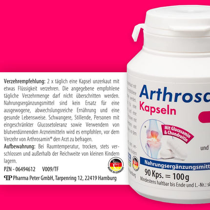 Arthrosamin Joint Capsules - High-dose with glucosamine + chondroitin for supple joints - The original from the pharmacy, 90 capsules