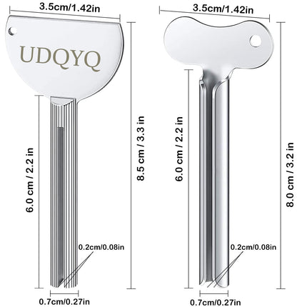 UDQYQ 6 pieces tube squeezer stainless steel tube squeezer metal tube press tube roller for toothpaste, hair dye, pigments, suitable for kitchen, bathroom, studio.