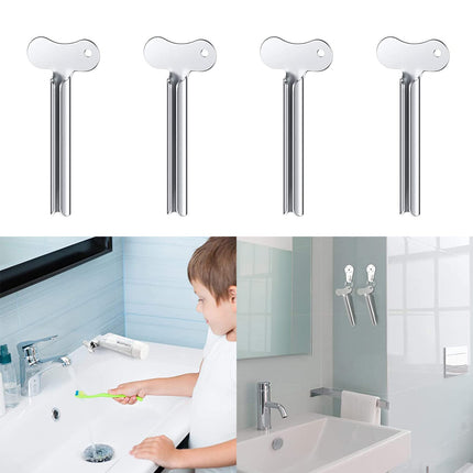 Olakin Stainless Steel Toothpaste Tube Squeezer [4 Pack], Tube Squeezer Tube Squeezer, for All Tubes of Toothpaste, Hair Gel, Hand Cream, Cosmetics