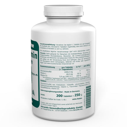 Glucosamine 1000 mg per tablet - 200 tablets - 6-7 month supply