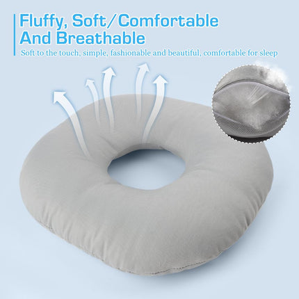 KUWUNG Piercing Pillow with Hole, For Ear Against Earache, Donut Pillow, Ear Pillow, Sleeping Ring for Side Sleepers for Pain Relief, Pillow, Ear Pillow, Piercing Pillow Ear