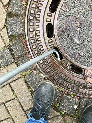 ShopHerzog HOHAGE manhole cover hook MADE IN GERMANY approx. 770 mm manhole cover hook game hook stainless for oval hole