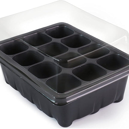 ANCLLO Indoor Greenhouse Propagator, 5 Pack 60 Cells Mini Greenhouse Propagation Set Seedling Starter Trays Greenhouse Propagation Tray with Domes and Base for Starting Seeds