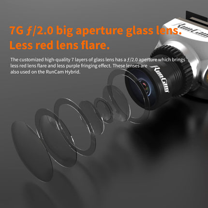 RunCam Phoenix2 Nano Freestyle FPV Camera 1000TVL 1/2" COMS Sensor 2.1mm (M8) FOV 155° 4:3/16:9 PAL/NTSC switchable for FPV Drone Copter Quadcopter