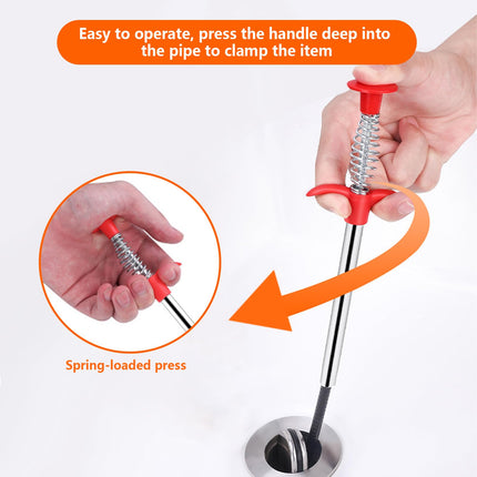 Thapncow 2-Piece Flexible Clamp, Rice Claw Clamp, Drain Clamp for Grabbing Hair, Trash and Even Important Items in Drains/Sinks/Toilets
