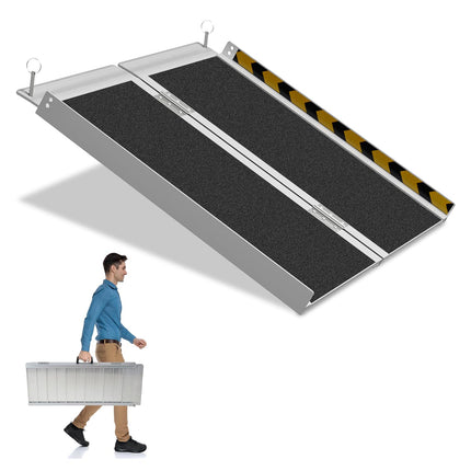 Herrselsam 91x73cm wheelchair ramp load capacity up to 270KG wheelchair ramp with non-slip surface portable wheelchair ramp wheelchair folding ramp for home steps stairs door opening