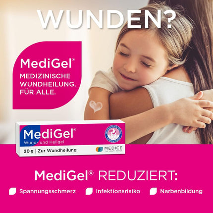 MediGel 20 g for wound healing - for acute wounds - reduces scarring - non-sticky - Hydroactive lipogel with zinc &amp; iron