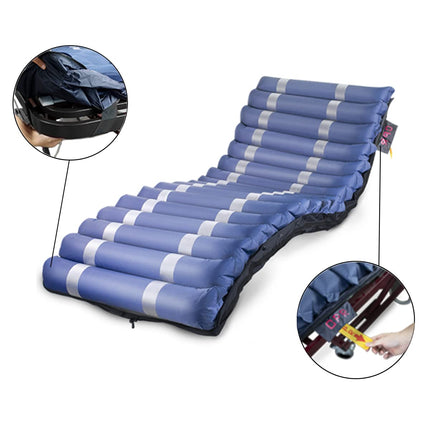 Mobiclinic® pro, Anti-decubitus mattress with air, 200x105x12, 8, Mobi 3 Plus, Alternating pressure mattress with compressor, Low noise, 105 cm wide, 17 air cells, For pressure ulcers grades I, II and III, Blue