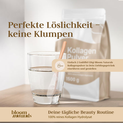 Collagen Powder 1500g (1.5 KG) - High Dosage &amp; Tasteless Collagen Hydrolysate Powder, Peptide Type 1 &amp; 3 - Collagen Peptides - Produced in Germany XXL Storage Pack