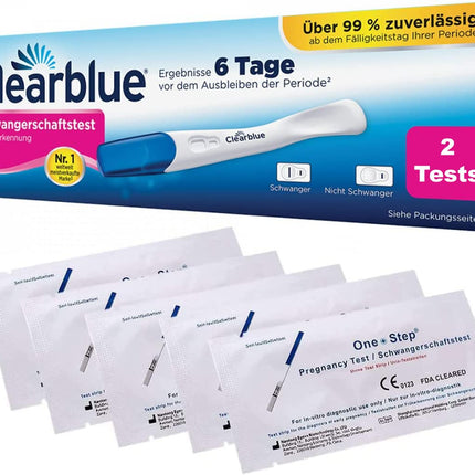 Clearblue Early Detection Pregnancy Test 10 miu/ml 2 pack + 5 Pregnancy Tests 25 miu/ml
