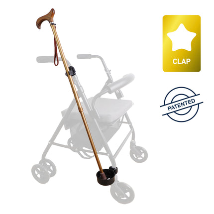 KMINA - Stick holder for rollator, wide rubber, crutch holder, walking stick holder, holder for wheelchair