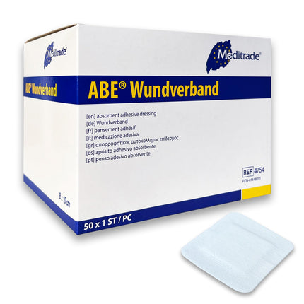 50 sterile wound plasters 10x8 - sterile wound dressing plaster sensitive - non-adherent wound pad 5x4 cm - absorbent and skin-friendly - acute wound care and post-operative plaster
