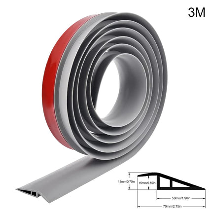 Threshold ramp wheelchair ramp, door threshold ramp self-adhesive, ramp door threshold, threshold transition rail, curb ramp for bathrooms, doorways, doors (1.5 cm / gray 3 m)