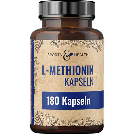 L-Methionine Capsules - 500mg per daily dose - 180 Capsules - Vegan - No additives