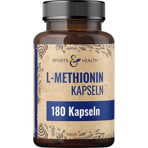 L-Methionine Capsules - 500mg per daily dose - 180 Capsules - Vegan - No additives