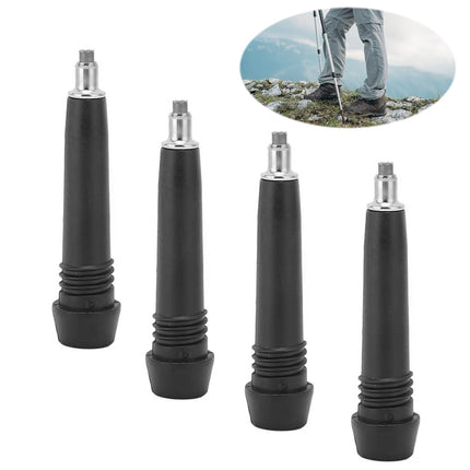 KHDULQ 4 pieces hiking pole tip rubber buffer, Nordic walking poles rubber buffer walking stick carbon mountaineering pole tip tip replacement pole tip, for hiking walking trekking asphalt gravel mountains