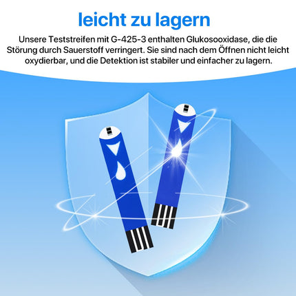 Blood glucose meter set, 100 test strips, 100 lancets, 1 blood glucose meter, 1 lancing device, diabetes test set without coding, glucometer with large display, glucometer for home use