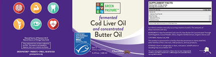 Green Pasture Fermented Cod Liver Oil and Concentrated Butter Oil, 180 ml (Chocolate)