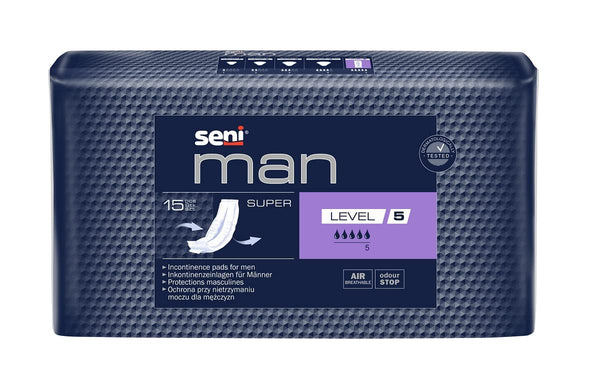 Seni Man Super, Level 5 - for incontinence, bladder weakness and hard urination in men