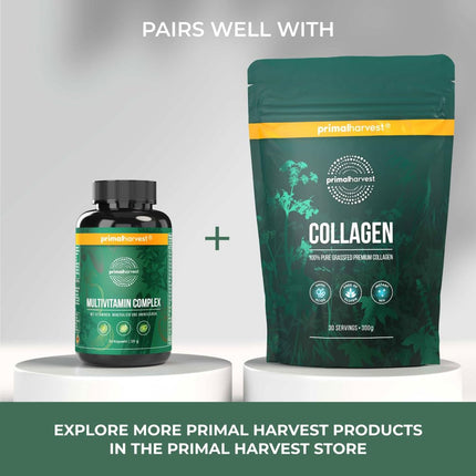 Primal Harvest® Multivitamin Tablets (30 servings) - High Dosage - Capsules with essential vitamins - Vitamins A, C, D, K and minerals such as biotin, zinc, folic acid - Vitamin tablets