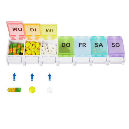 GeekerChip 7-day pill box, 7-day pill box, easy to open, convenient and comfortable (German version)