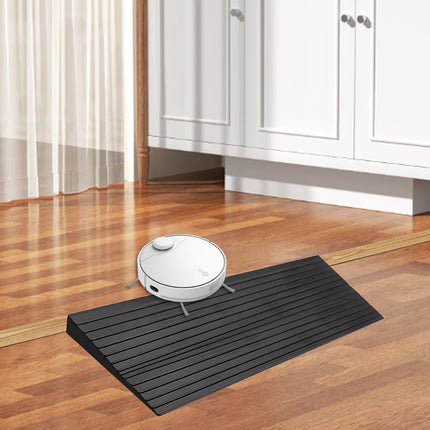 Beatific door threshold ramp 100x5x1cm, wheelchair ramp PVC threshold ramp, non-slip wheelchair ramp, self-adhesive transition profile, door threshold ramp for wheelchairs, sweeping robots, scooters (black)