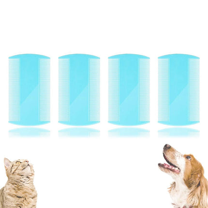 4 Pieces Double-Sided Lice Combs, Durable Nits Combs for Head Lice, Lice Fine-Toothed Head Lice Comb for Children Adults Pets (Blue)
