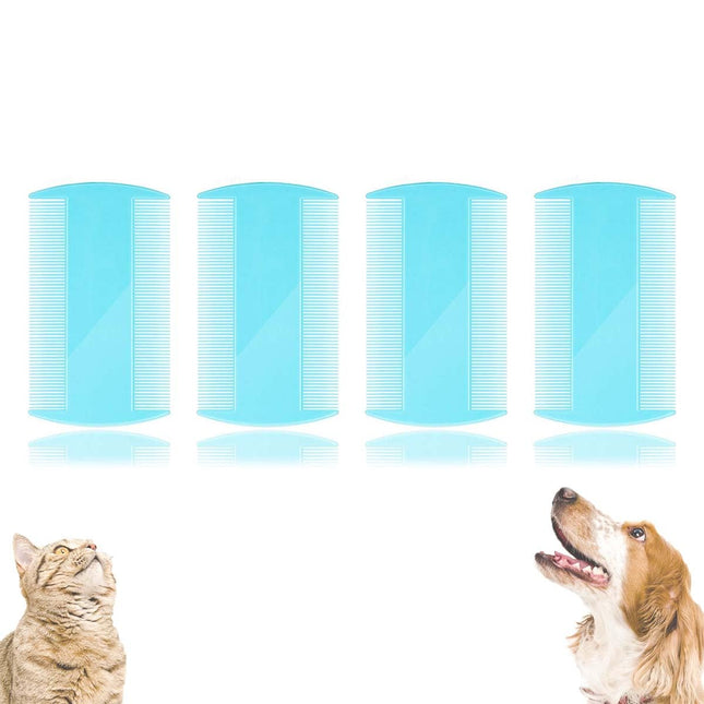 4 Pieces Double-Sided Lice Combs, Durable Nits Combs for Head Lice, Lice Fine-Toothed Head Lice Comb for Children Adults Pets (Blue)