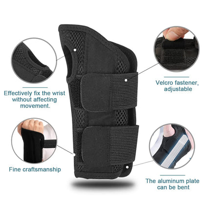HMCEY Wrist Splint Carpal Tunnel Syndrome Splint Wrist Bandages Wrist Support Carpal Tunnel Wrist Support for Sprains, RSI and Tendonitis (S/M Right, Black)