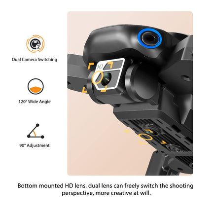 Drone with 4K UHD Camera, 50x Zoom, Gravity Sensing, Intelligent Hovering, 15-Min Flight Time, Level 4 Wind Resistance, RC Quadcopter for Beginners