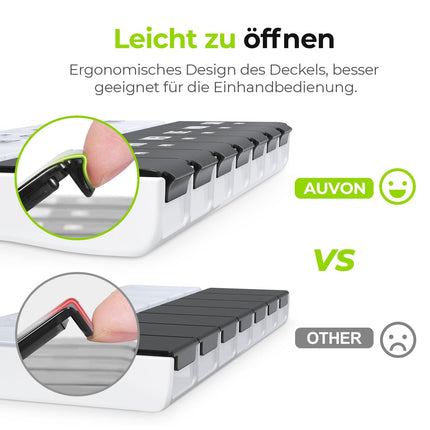 AUVON pill box 7 days morning evening, handy pill box with large separate compartments for medications, vitamins, fish oil, dietary supplements, etc.