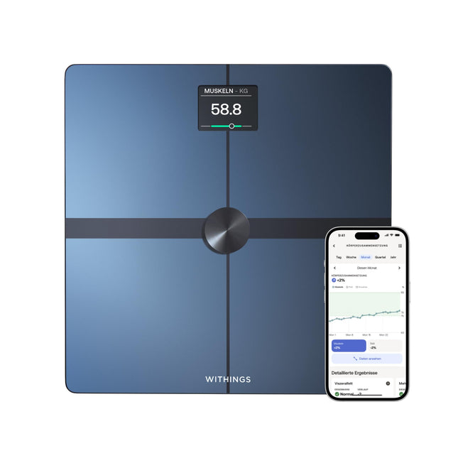 WITHINGS Body Smart — Wi-Fi digital personal scale / body fat scale for advanced body composition including muscle mass, water percentage, bone density