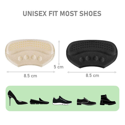 VivoFoot 4 Pack Heel Pads, Heel Protectors, Thick Insoles and Fillers for Shoes That Are Too Big, Heel Cushions for Shoes, Self-Adhesive Heel Holders to Prevent Blisters &amp; Friction (Beige)