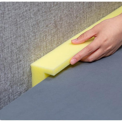 200 cm long rectangular bed gap filler, L-shaped headboard cushion, high-density foam, gap filler, mattress extender, double bed connector (7 cm gap)