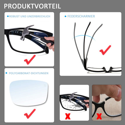 COJWIS Reading Glasses 6 Pack Men and Women Quality Spring Hinge Blue Light Filter Reader Glasses (6 Black, 2.00)