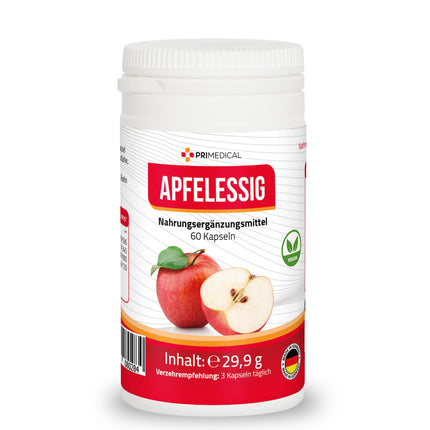 APPLE CIDER VINEGAR CAPSULES vegan with vitamin B6, vitamin B12, folic acid and biotin Primedical 1 x 60 capsules