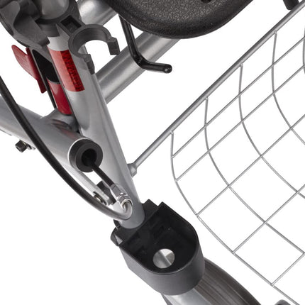 Bischoff &amp; Bischoff Senio Rollator, foldable - Standard rollator with large wheels for indoor and outdoor use, height-adjustable walking aid including basket, tray &amp; cane holder