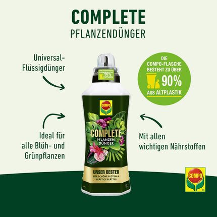 COMPO COMPLETE plant fertilizer for all plants, universal fertilizer with calcium and magnesium, 1 liter