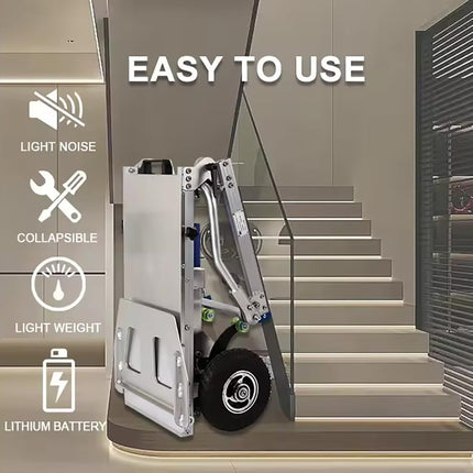 HZWJD Electric Stair Climber, with extendable handle, electric stair climber, electric stair climber made of aluminum alloy, trolley wheels, dolly trolley, load capacity 200 kg A