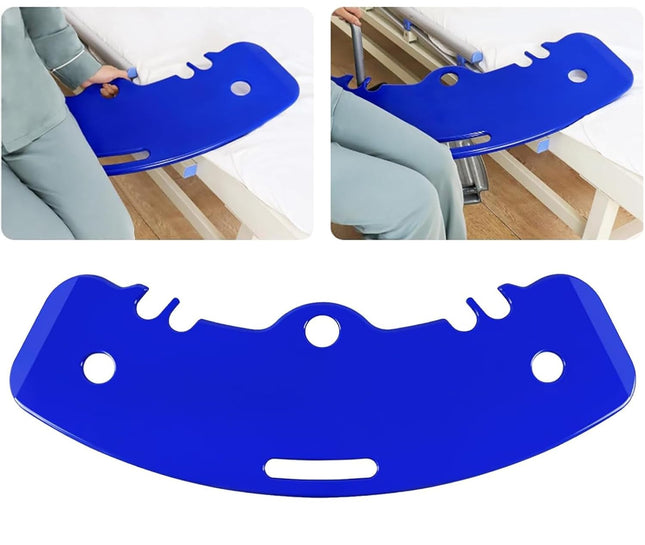 Transfer board, patient pusher up to 200 kg for transferring patients or handicaps from wheelchair to bed, toilet, bathtub, car push board with one handle, notches