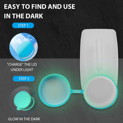 ACWOO Urinal Bottles for Men with Glow-in-the-Dark Lid, 1000ml Men's Bed Bottle Made of Thick Plastic with Screw Lid, Translucent Plastic Urinal Bottle for Travel, Emergency, Bed, Camping
