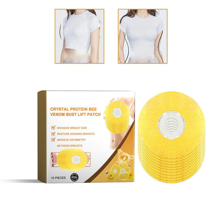 10 Pieces Royal Jelly Breast Enlargement Patches, Royal Jelly Breast Patch, Crystal Protein Bee Venom Bust Lift Patch, Improve Sagging