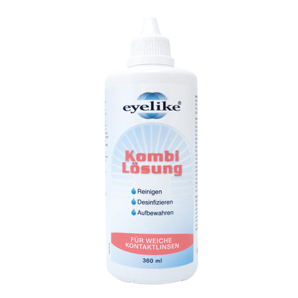 Eyelike Combi Solution – One-Step Care System – ideal for cleaning, disinfecting, and storing soft contact lenses – 360 ml